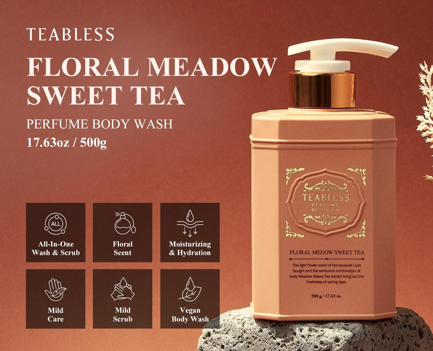 Teabless Perfume Body Wash / Floral Meadow Sweet Tea