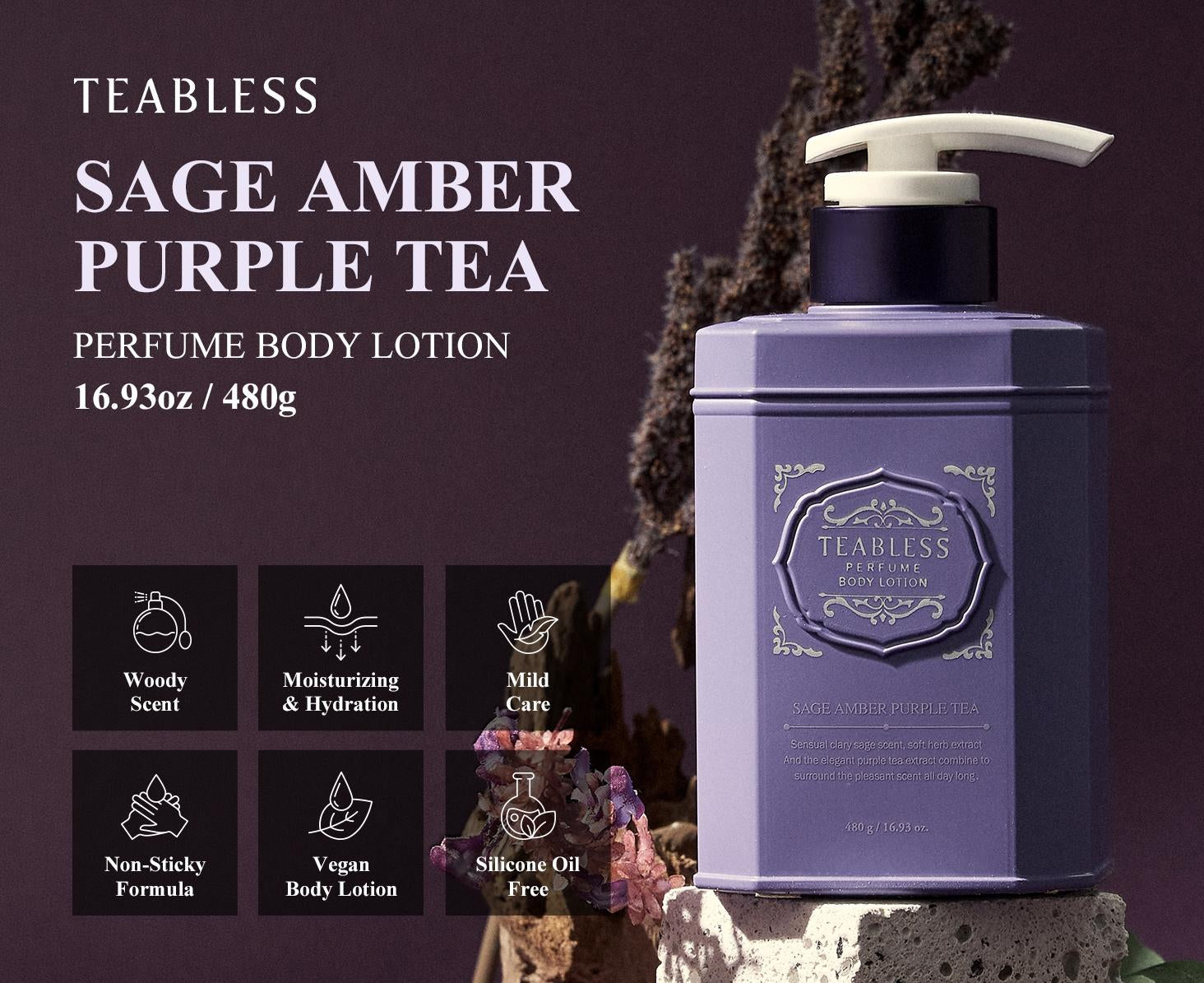 Teabless Perfume Body Lotion / Sage Amber Purple Tea