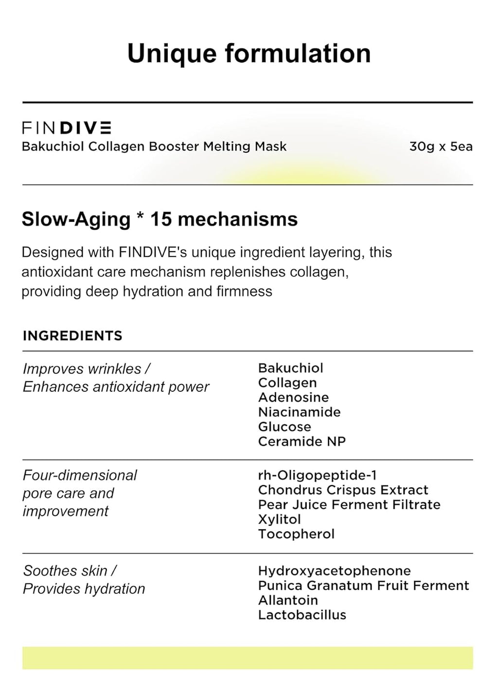 FINDIVE Bakuchiol Collagen Booster Melting Mask