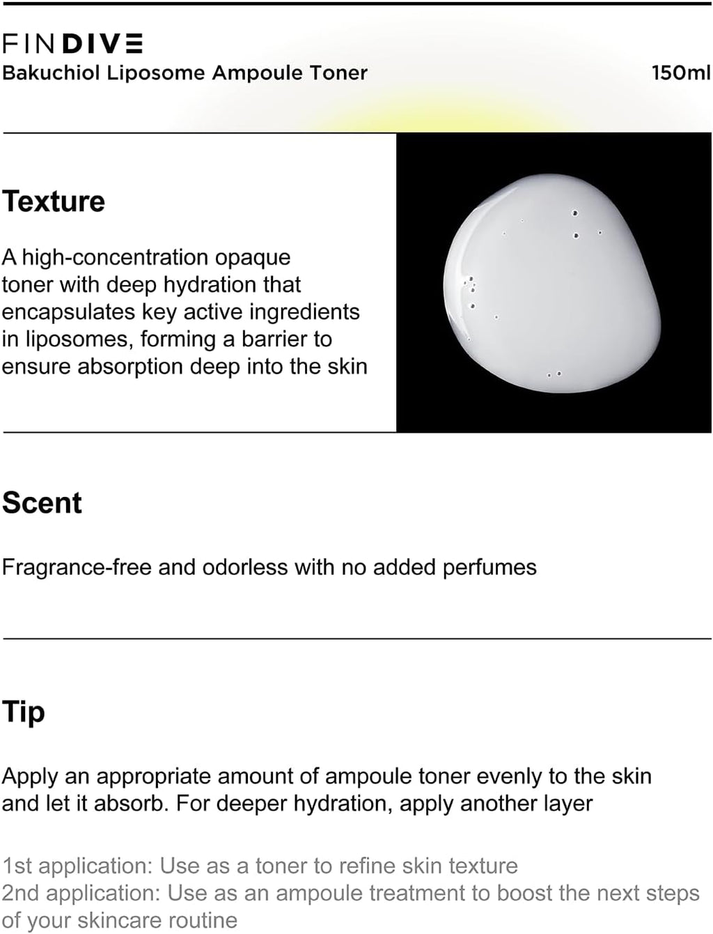 FINDIVE Bakuchiol Liposome Ampoule Toner