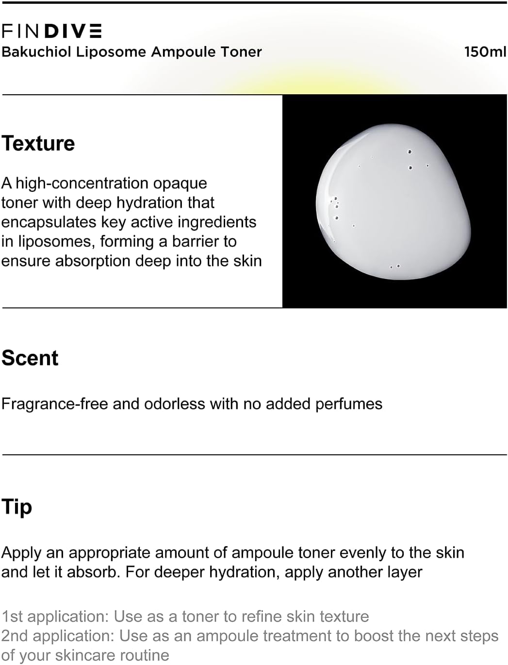 FINDIVE Bakuchiol Liposome Ampoule Toner