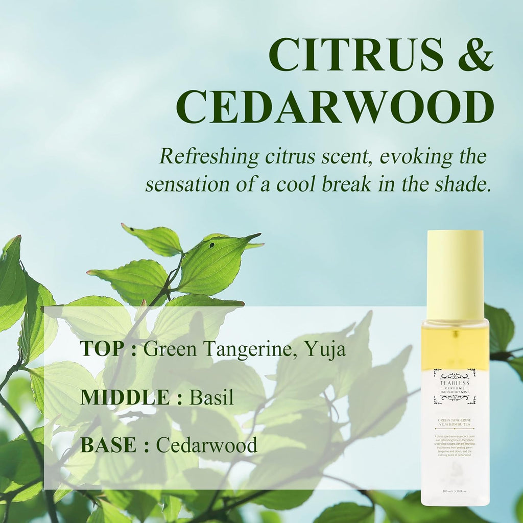 Teabless  Hair and Body Mist / Green Tangerine Yuja Kombu Tea