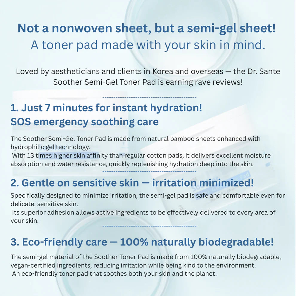 Dr.Sante Soother Semi-Gel Toner Pad 80Pads