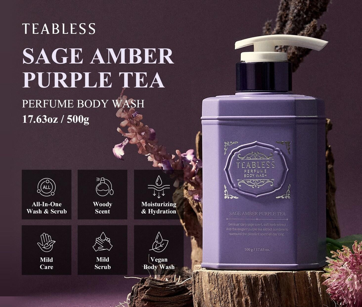 Teabless Perfume Body Wash / Sage Amber Purple Tea